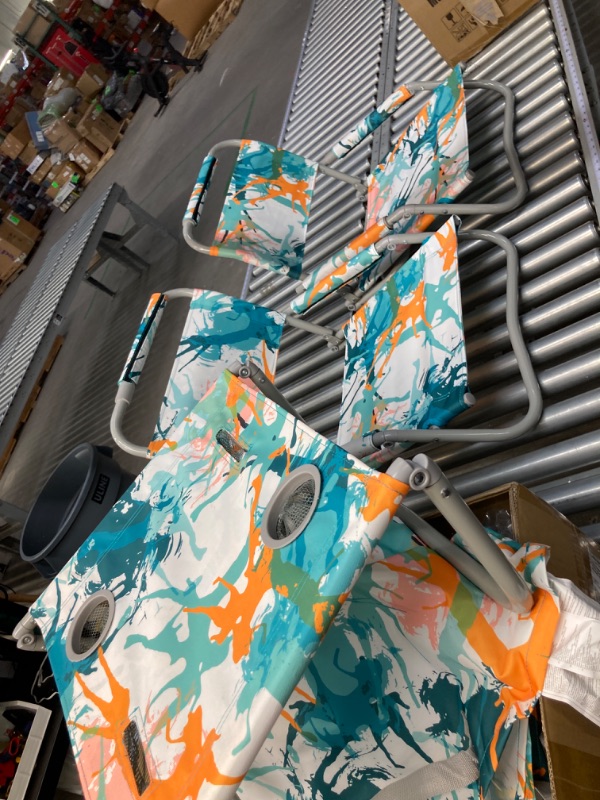 Photo 1 of #WEJOY Beach Chairs and Table Set,3PCS Folding Chair with Table, Protable Camping Chairs Set for Patio Lawn Fishing Orange
