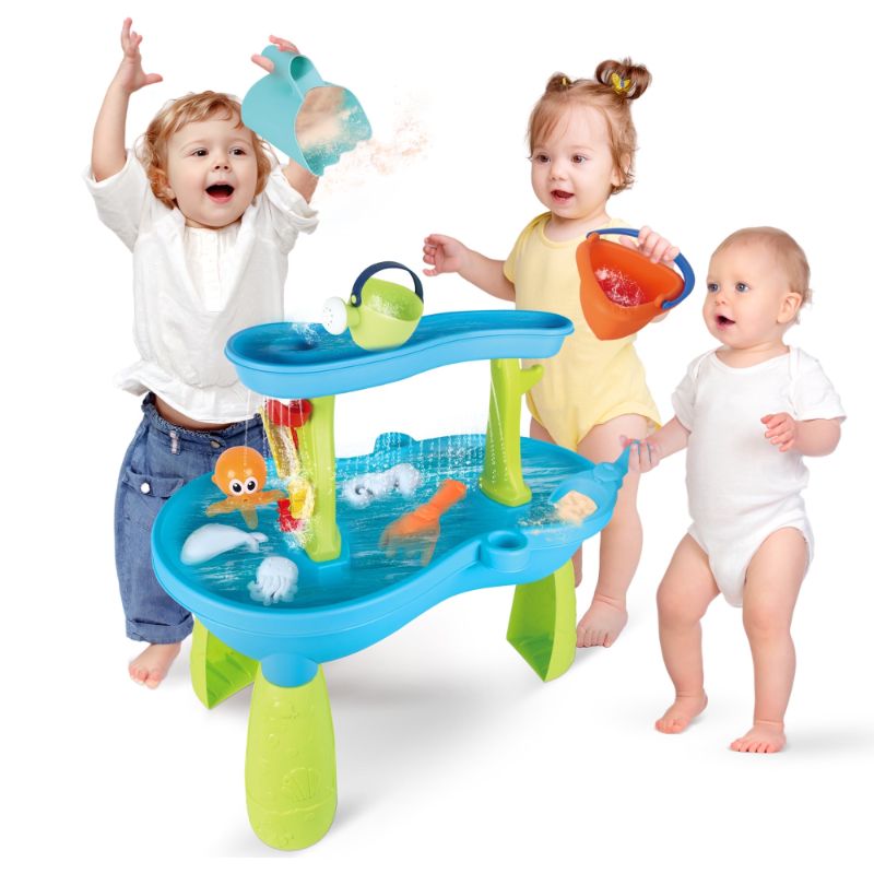 Photo 1 of ** see notes** Sand and Water Table for Toddlers, Summer Outside Toys with 19PCS Accessory Set for Kids Boy Girls
