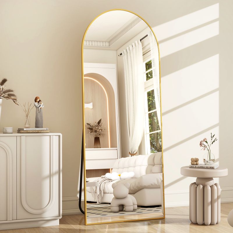 Photo 1 of ** see notes** BEAUTYPEAK 64"x 21" Full Length Mirror Arched Standing Floor Mirror Full Body Mirror, Gold
