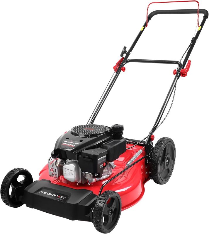 Photo 1 of **SEE NOTES** PowerSmart 21 in. Gas Lawn Mower, 144cc 2-in-1 Mulching Push Mower with 6-Positions Height Adjustment, High Rear Wheels
