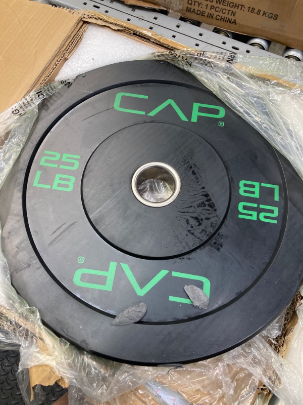 Photo 3 of **see notes**   CAP Barbell Rubber Olympic Bumper Plate | Multiple Options/Colors Economy 25lbs - Pair