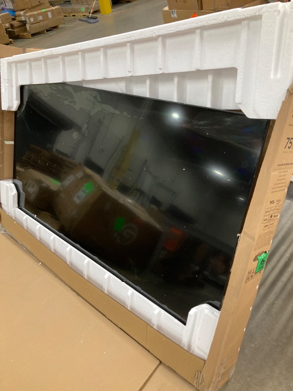 Photo 1 of TCL 75-Inch QM85 QLED 4K Smart QD-Mini LED TV with Google TV (75QM851G, 2024 Model) Dolby Vision IQ HDR, Dolby Atmos, Game Accelerator up to 240Hz, Voice Remote, Works with Alexa, Streaming Television 75 inches TV only
(***Broken screen, Not Functional***