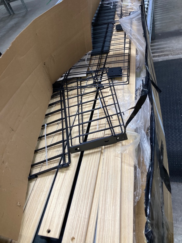 Photo 1 of ** see notes** Molblly Upholstered King Bed Frame with 4 Storage Drawers and Adjustable Headboard, Platform Bed Frame, Strong Wood Slat Support, No Box Spring Needed, Dark Grey