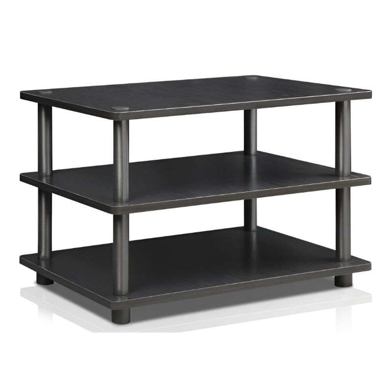 Photo 1 of Furinno Turn - N - Tube Easy Assembly 3 - Tier Corner TV Stand, Black
