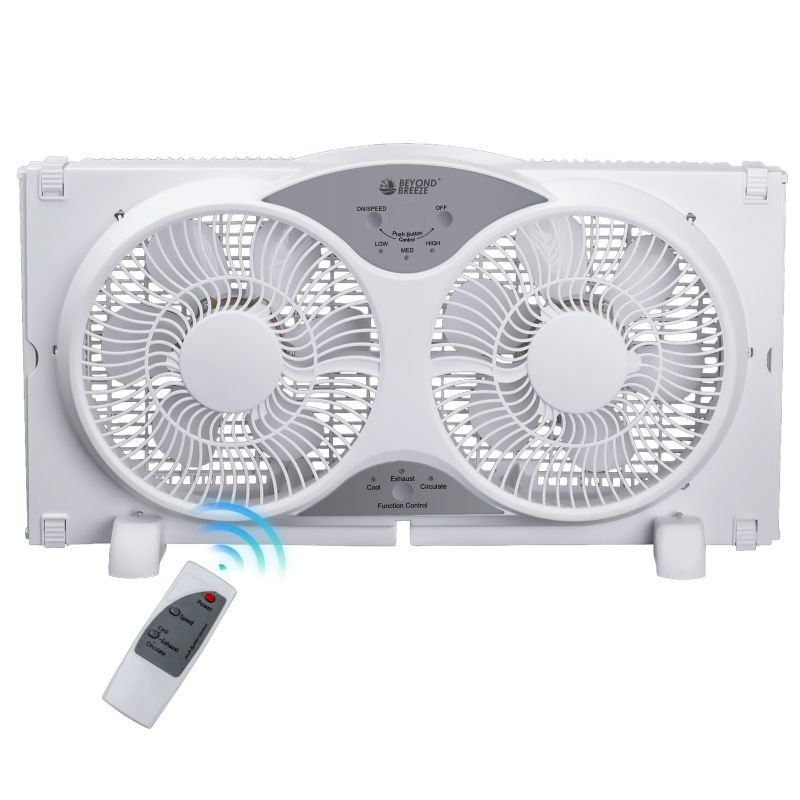 Photo 1 of BEYOND BREEZE 9" Twin Window Fan, 3-Speed Expandable Window Fan with Reversible Airflow and Remote Control, New
