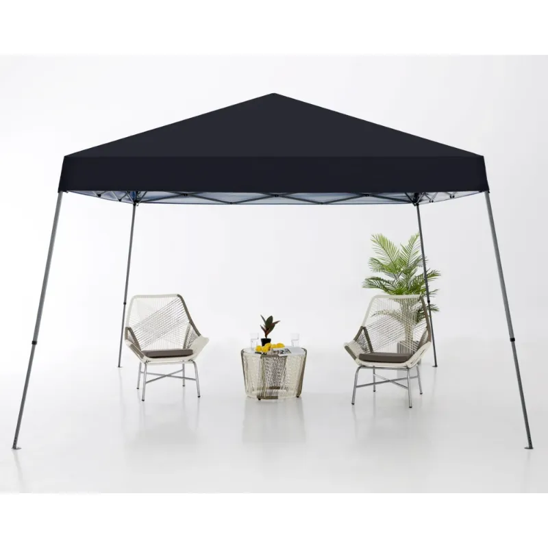 Photo 1 of ABCCANOPY 10ft x 10ft Base/8ft x 8ft Top Outdoor Pop Up Slanted Leg Canopy Tent,Black