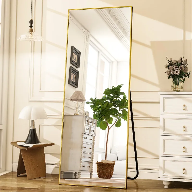 Photo 1 of BEAUTYPEAK 71"x27" Full Length Mirror Rectangle Floor Mirrors for Standing Leaning or Hanging Gold