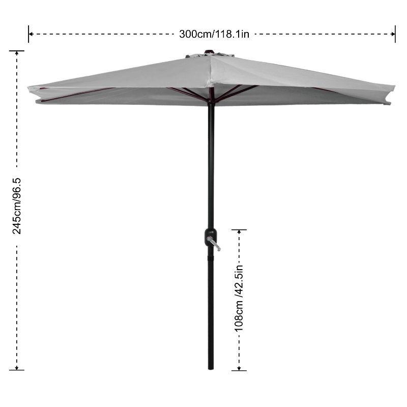 Photo 1 of ABCCANOPY 10FT Patio Half Umbrella With Crank Handle, Gray