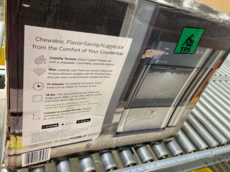 Photo 2 of GE Profile Opal 2.0 with 0.75 Gallon Tank, Chewable Crunchable Countertop Nugget Ice Maker, Scoop included, 38 lbs in 24 hours, Pellet Ice Machine with WiFi & Smart Connected, Stainless Steel Opal 2.0 + Side Tank Stainless Steel