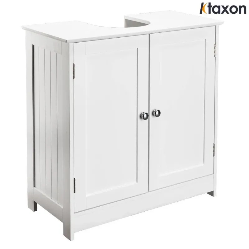 Photo 1 of Ktaxon Bathroom Vanity Under Sink Pedestal with 2 Doors, Basin Cabinet with Adjustable Shelf, White
