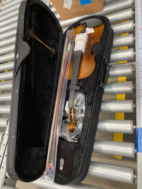 Photo 2 of ADM Violin 1/2 Full Size, Adults Violin Beginner Set with Fingerboard Sticker, Shoulder Rest and Tuner
