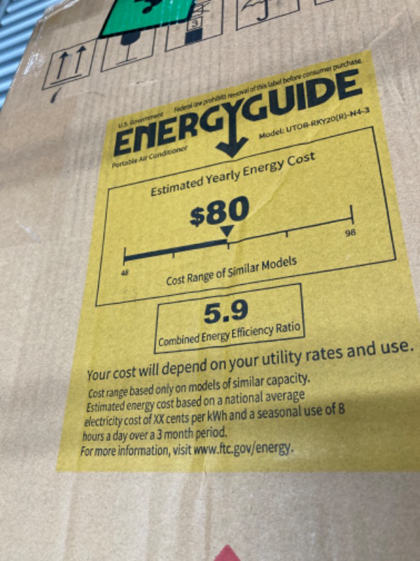 Photo 3 of cacule utor-rky20(r) portable air conditioner,16000 BTU 