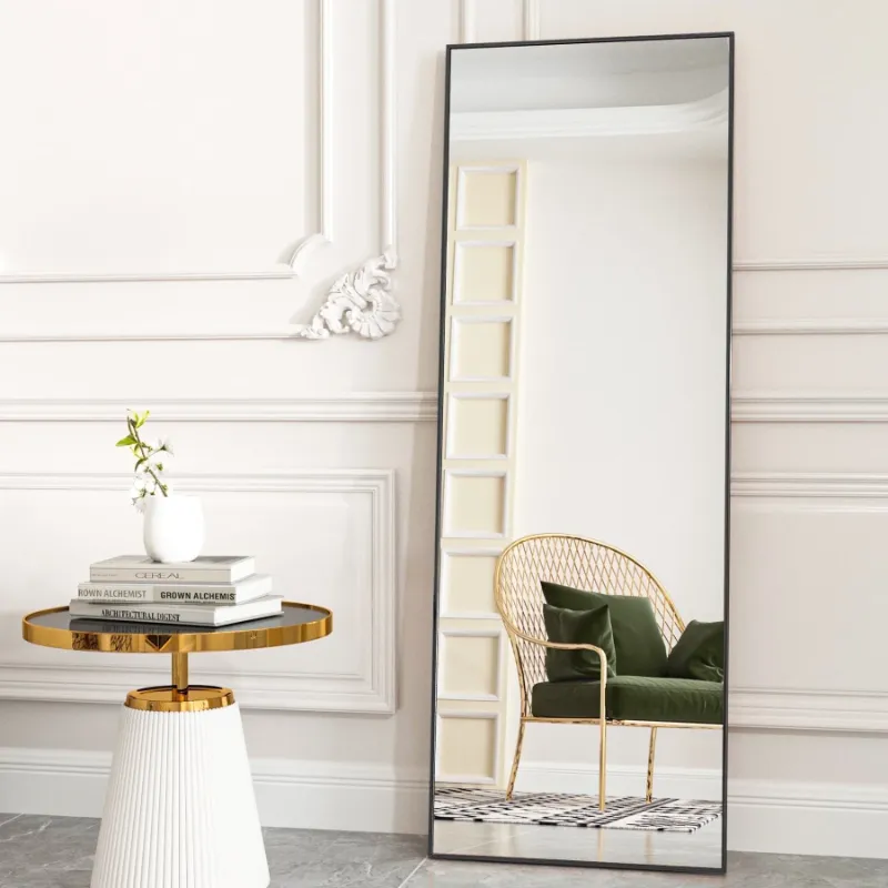 Photo 1 of BEAUTYPEAK Full Length Mirror 58"x18" Rectangle Body Dressing Floor Mirrors, Black
