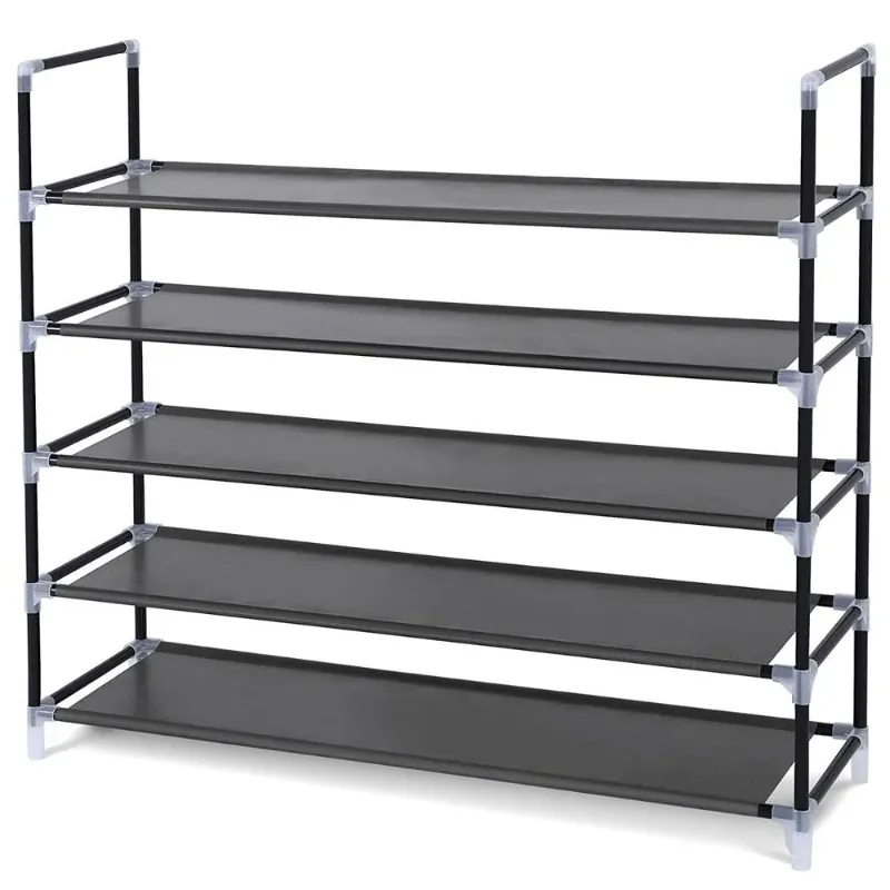 Photo 1 of Ktaxon 5 Tiers Shoe Storage Rack Tower Cabinet Organizer, 25 Pairs, for Entryway, Hallway and Closet Space Saving Storage and Organization