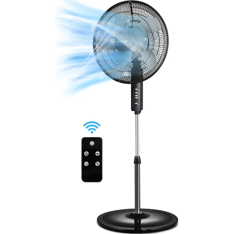 Photo 1 of iFanze 16" Dual-Blade Pedestal Fan, 90W Oscillating Standing Fan with Remote, 3 Speeds Settings, 40"- 49" Height Adjustable, 8H Timer, Tilt Head Floor Fan for Home, Living Room, Office Use