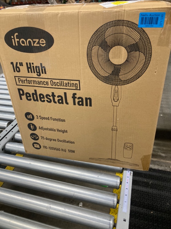 Photo 3 of iFanze 16" Dual-Blade Pedestal Fan, 90W Oscillating Standing Fan with Remote, 3 Speeds Settings, 40"- 49" Height Adjustable, 8H Timer, Tilt Head Floor Fan for Home, Living Room, Office Use