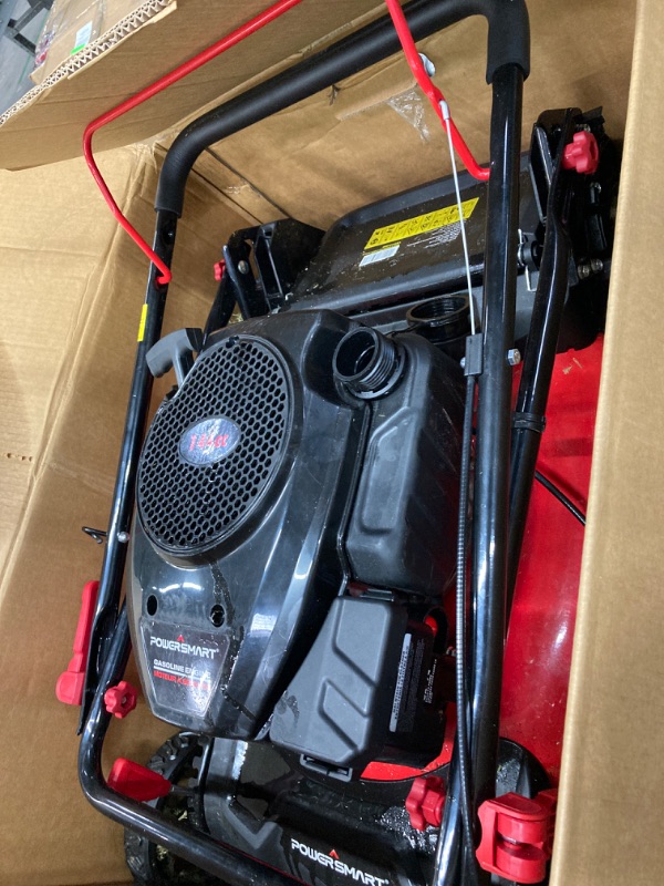 Photo 2 of **item previously contained gas*** PowerSmart Gas Push Lawn Mower Powered 21-inch 3-in-1 with 144cc Engine, 6-Position Height Adjustment
