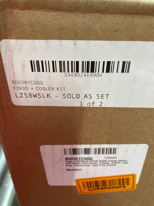 Photo 3 of ( box 1 of 2 only )) Elkay LZS8WSLK Filtered Refigerated, Single, Light Gray Light Gray Filtered EZ push bar Refrigerated