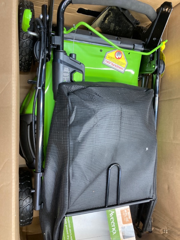 Photo 2 of ***MISSING PARTS*** Greenworks 80V 21” Brushless (Push) Cordless Electric Lawn Mower + (500 CFM) Axial Leaf Blower (75+ Compatible Tools), (2) 2.0Ah Batteries and 30 Minute Rapid Charger