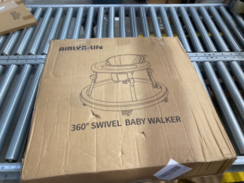 Photo 1 of Baby Walker with Wheels, Foldable Adjustable Height Toddler Walker, Baby Walkers and Activity Center with Foot Pads, Baby Walkers for Baby Boys and Baby Girls 6-18 Months 9 Heights Adjustable…