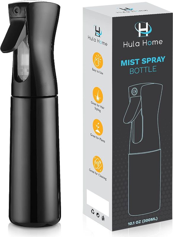 Photo 1 of Hula Home Spray Bottle for Hair (10.1oz/300ml) - Continuous Empty Ultra Fine Plastic Water Mist Sprayer – For Hairstyling, Cleaning, Salons, Plants, Essential Oil Scents & More - White
