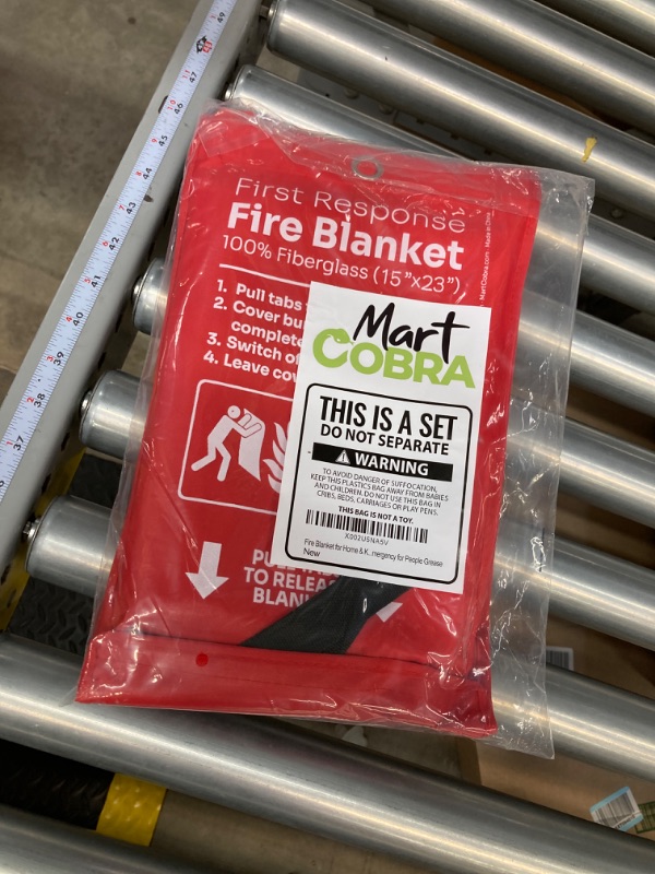 Photo 2 of Mart Cobra Emergency Fire Blanket for Home and Kitchen Fire Extinguishers for The House x2 Prepared Fiberglass Fire Blankets Emergency for Home Fireproof Blanket Fire Retardant Blankets Grease Spray