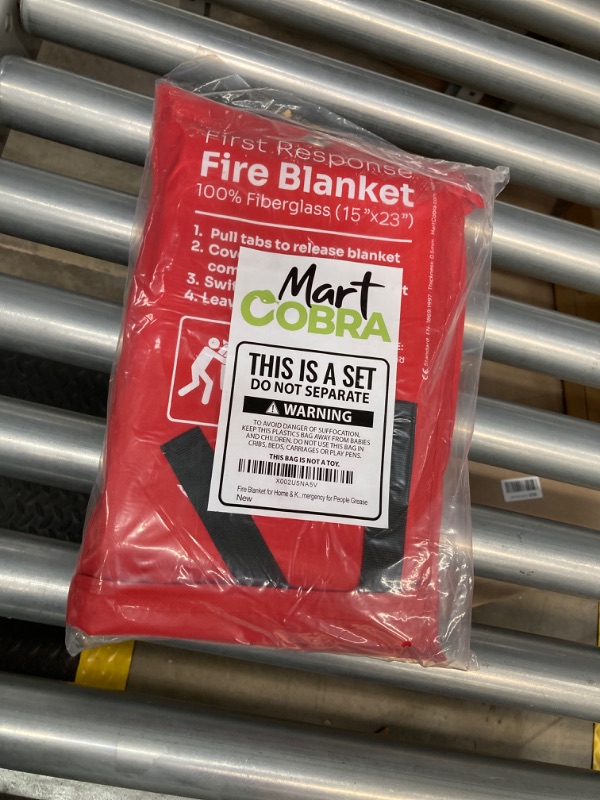 Photo 2 of Mart Cobra Emergency Fire Blanket for Home and Kitchen Fire Extinguishers for The House x2 Prepared Fiberglass Fire Blankets Emergency for Home Fireproof Blanket Fire Retardant Blankets Grease Spray