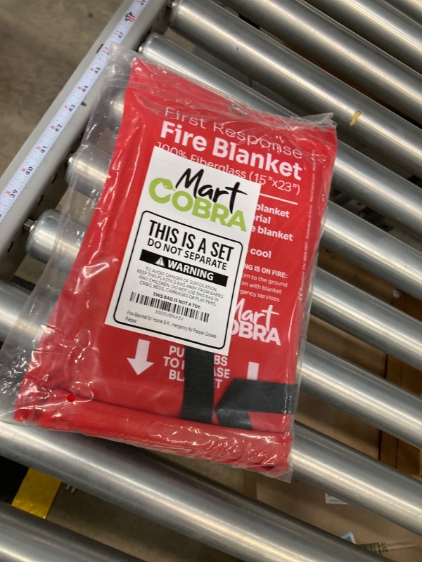 Photo 2 of Mart Cobra Emergency Fire Blanket for Home and Kitchen Fire Extinguishers for The House x2 Prepared Fiberglass Fire Blankets Emergency for Home Fireproof Blanket Fire Retardant Blankets Grease Spray