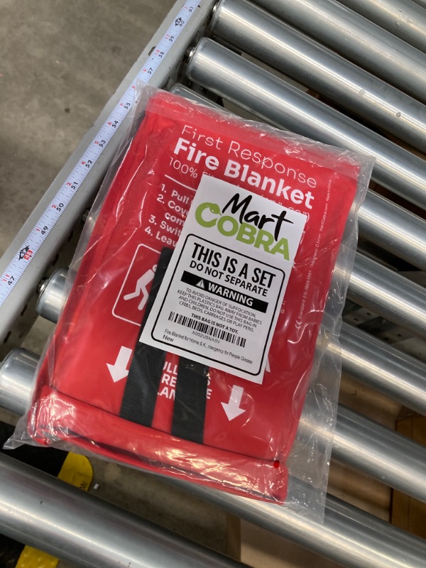 Photo 2 of Mart Cobra Emergency Fire Blanket for Home and Kitchen Fire Extinguishers for The House x2 Prepared Fiberglass Fire Blankets Emergency for Home Fireproof Blanket Fire Retardant Blankets Grease Spray