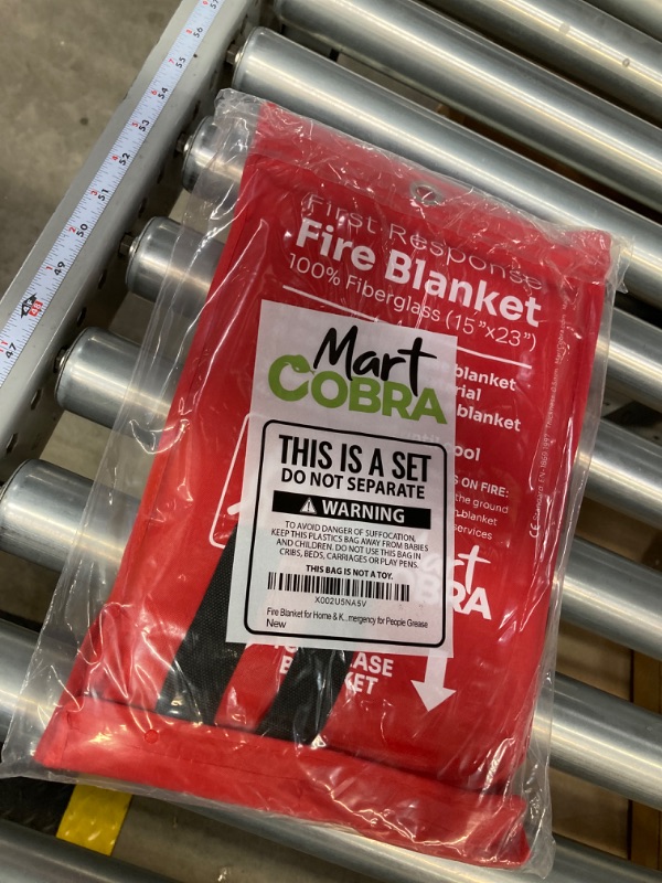 Photo 2 of Mart Cobra Emergency Fire Blanket for Home and Kitchen Fire Extinguishers for The House x2 Prepared Fiberglass Fire Blankets Emergency for Home Fireproof Blanket Fire Retardant Blankets Grease Spray