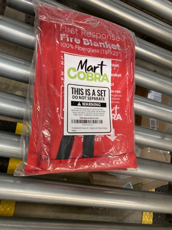 Photo 2 of Mart Cobra Emergency Fire Blanket for Home and Kitchen Fire Extinguishers for The House x2 Prepared Fiberglass Fire Blankets Emergency for Home Fireproof Blanket Fire Retardant Blankets Grease Spray