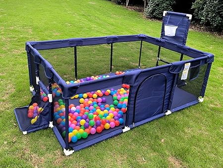 Photo 1 of Gaorui Large Kids Baby Ball Pit - Portable Indoor Outdoor Baby Playpen Toddlers Children Safety Play Yard Fun Activities Popular Toys (Not Includes Balls) (Blue)