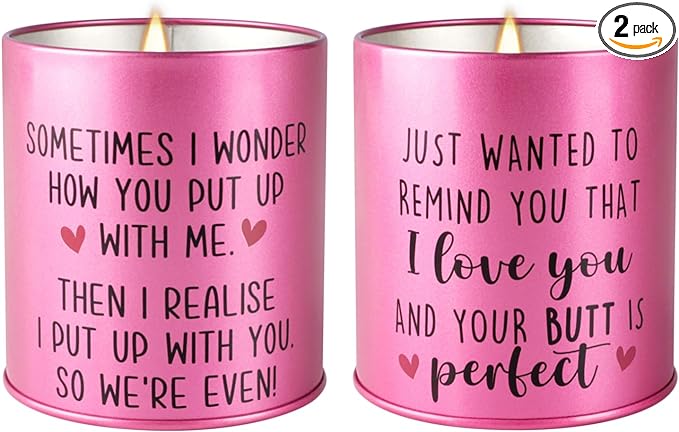 Photo 1 of 2 Pack Love You Rose Scented Candle for Women, Romantic Valentines Day Gifts for Wife, Husband, Girlfriend, Boyfriend, Couples Gifts, 9 oz
