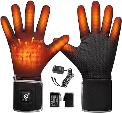 Photo 1 of Heated Gloves Rechargeable Electric Battery - Breathable Heated Gloves Liners for Men Women,Winter Heated Thin Gloves Touchscreen Riding Skiing Snowboarding Hiking Cycling Hunting Hand Warmer 