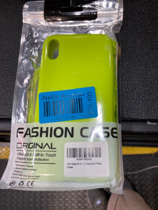 Photo 2 of Designed for iPhone XR Case, Silicone Phone Case [Drop Protection] Ultra Slim Cover Shockproof Phone Cases Soft Anti-Scratch Microfiber Lining Inside, 6.1 inch, Fluorescent Yellow