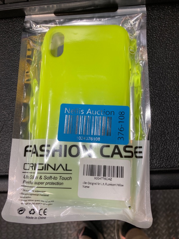 Photo 2 of Designed for iPhone XR Case, Silicone Phone Case [Drop Protection] Ultra Slim Cover Shockproof Phone Cases Soft Anti-Scratch Microfiber Lining Inside, 6.1 inch, Fluorescent Yellow