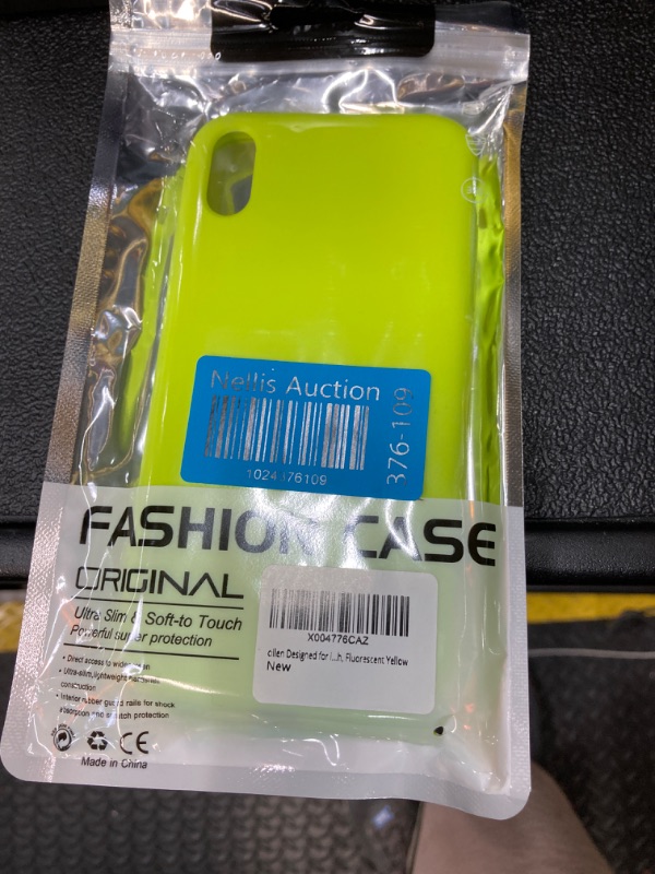 Photo 2 of Designed for iPhone XR Case, Silicone Phone Case [Drop Protection] Ultra Slim Cover Shockproof Phone Cases Soft Anti-Scratch Microfiber Lining Inside, 6.1 inch, Fluorescent Yellow