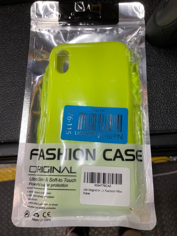 Photo 2 of Designed for iPhone XR Case, Silicone Phone Case [Drop Protection] Ultra Slim Cover Shockproof Phone Cases Soft Anti-Scratch Microfiber Lining Inside, 6.1 inch, Fluorescent Yellow