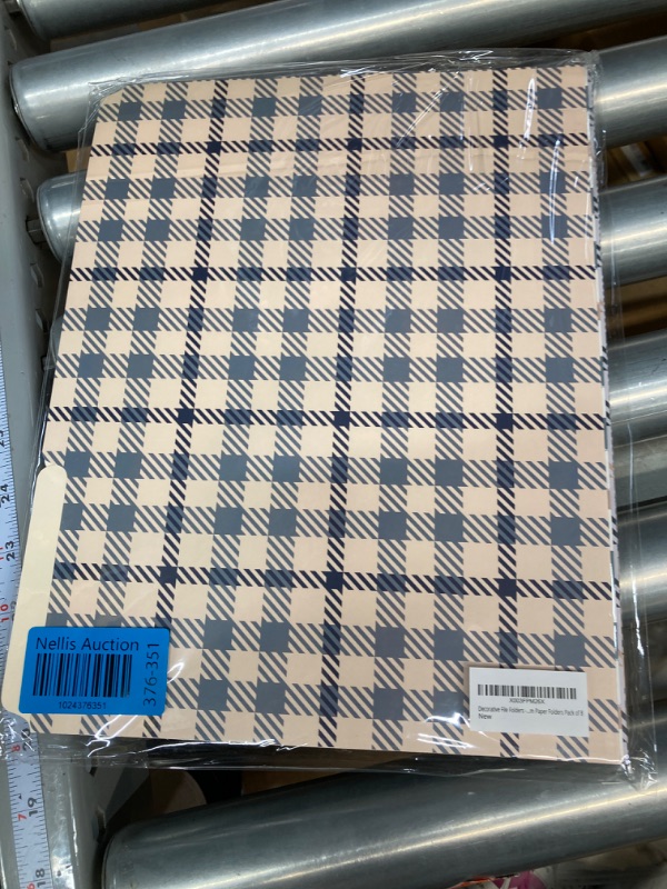 Photo 2 of Decorative File Folders 8 Pack - 8 Different Blue Plaid Fashion Designs, 1/3 Cut Tabs Letter Size 9x11.5 inch, 350gsm Thick Paper Matte Finish, Essential Stationery for Home, School & Office