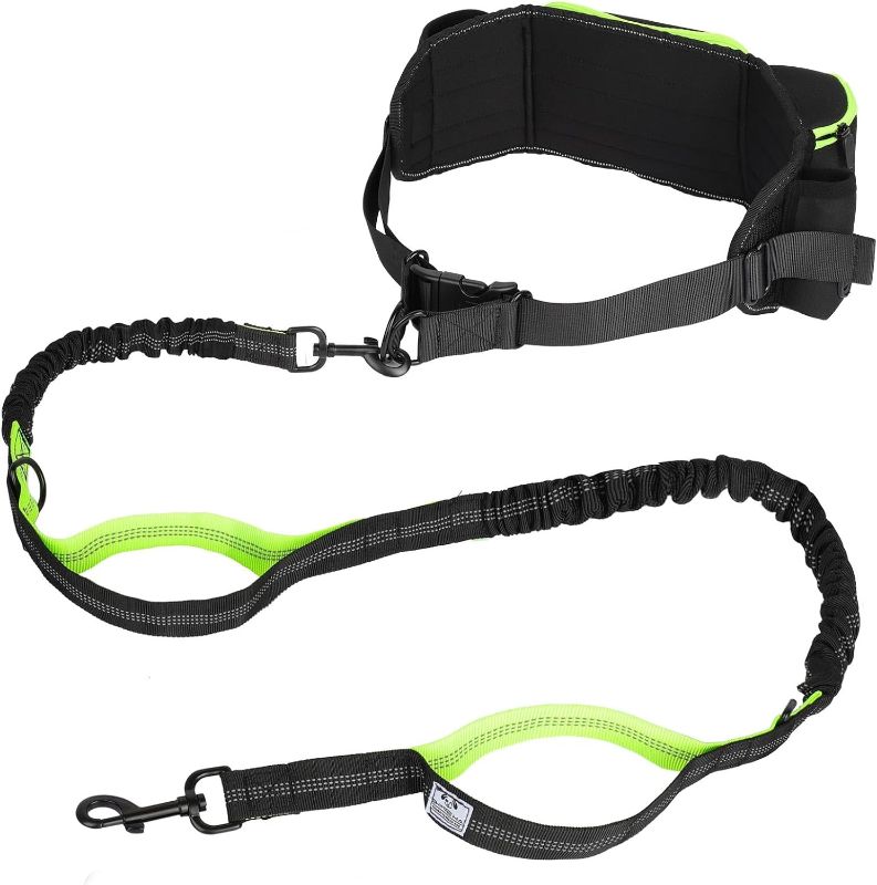 Photo 1 of Manificent Hands Free Dog Leash for Medium Large Dogs, Wide Padded Waist Leash Bungee Leash Dog Running Leash for Dog with Reflective Stitching for Walks,...
