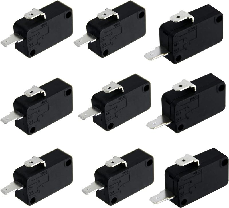 Photo 1 of 2 Packs KW3A Microwave Door Switch Kits 16A 125/250V Microwave Oven Replacement Part Door Switch (4 Normally Open & 2 Normally Close),Terminal Width 3/16''

