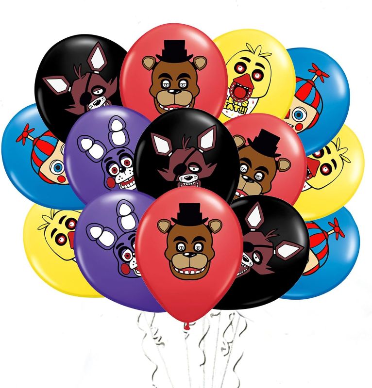 Photo 1 of Five Nights Balloons Pack 30 Five Nights Birthday Party Supplies Freddy Theme Party Decorations Horror Movie Video Game Decorations Halloween Party Decorations
