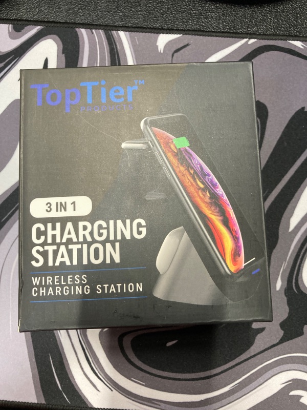 Photo 3 of Top Tier 3 in 1 Wireless Charging Station Apple & Samsung, iPhone Apple Watch Airpods Phone Charger and Qi Certified Devices