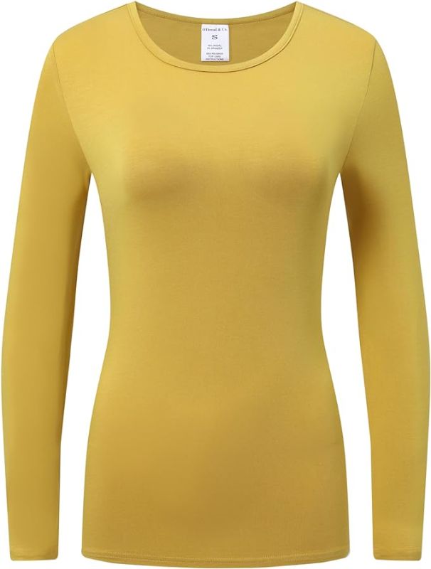 Photo 1 of OThread & Co. Women's Long Sleeve T-Shirt Comfy Underscrub Tee Basic Stretch Layer
