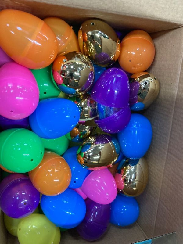 Photo 2 of [6 Surprise Golden Eggs] 100 Pack Prefilled Easter Eggs with Assorted Toys, 100 Plastic Easter Eggs Fillers with 100 Fidget Toys, Easter Eggs Hunt Party Favor for Kids Girls Boys Easter Basket Stuffer Style 1