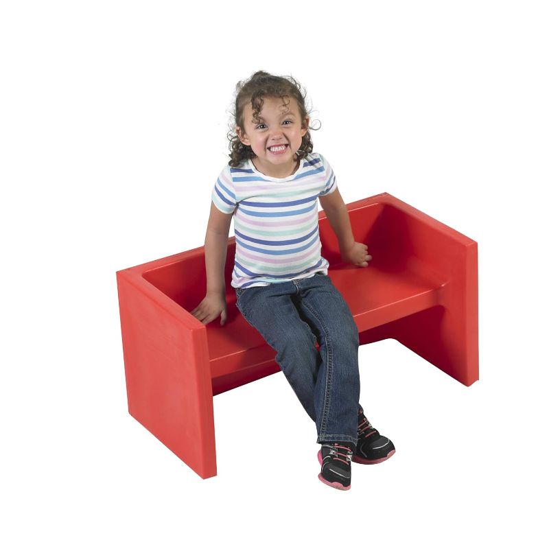 Photo 1 of Children's Factory Adapta-Bench, CF910-028 Red, Kids Flexible Seating, Classroom, Preschool and Daycare Furniture, Indoor or Outdoor Toddler Chairs