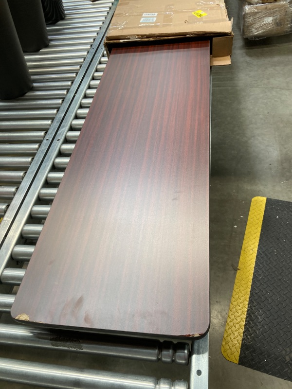 Photo 2 of ***(SLIGHTLY DAMAGED)***

Iceberg OfficeWorks Commercial Wood Laminate Folding Table, Mahogany, 1000 Lbs. Weight Capacity, 18" W x 60" L Mahogany 18" x 60"