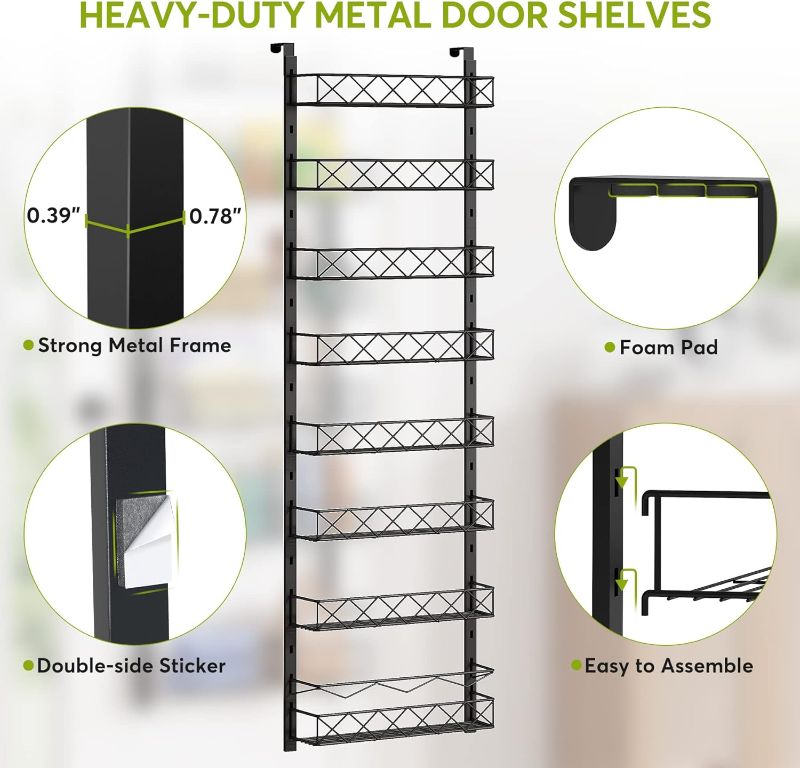 Photo 1 of 1Easylife Over The Door Pantry Organizer Rack, 8-Tier Adjustable Pantry Organization and Storage, Heavy-duty Metal Door Spice Rack for Kitchen Pantry, Slim Hanging Can Organizer for Narrow Door(Gray)