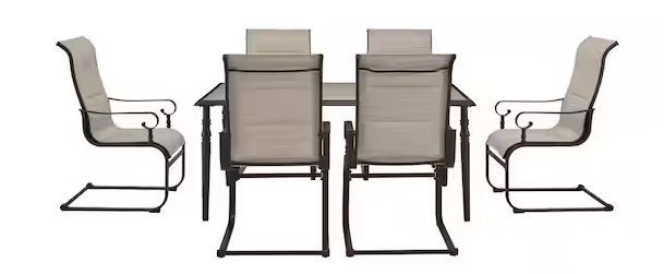 Photo 1 of ***(CHAIRS ONLY)***
Hampton Bay Glenridge Falls 7-Piece Metal Rectangle Outdoor Dining Set in Putty