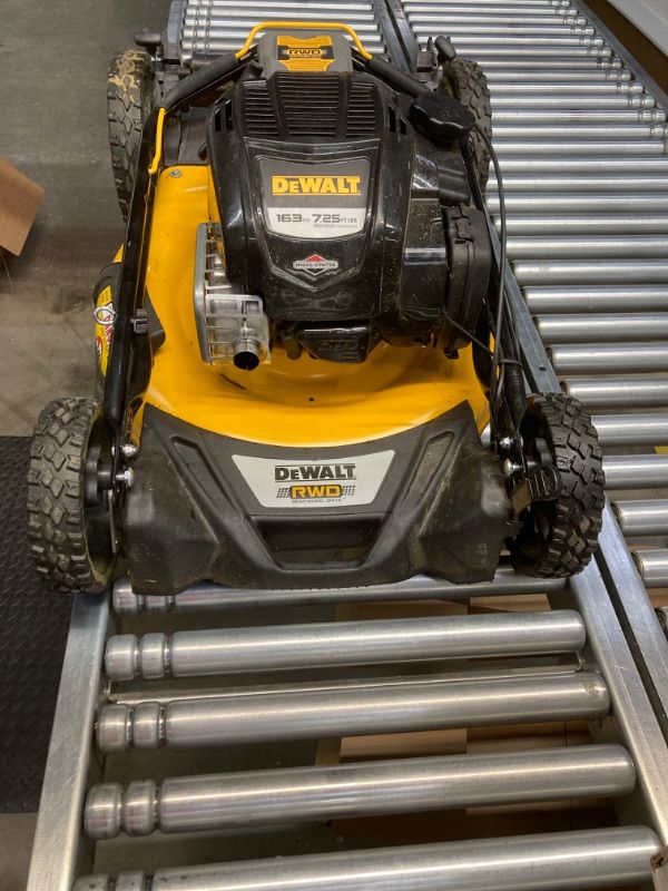 Photo 2 of ***(Missing mulching bag and broken piece)***
DEWALT 21 in. 163cc Briggs and Stratton 725Exi Engine Rear Wheel Drive 3-in-1 Gas Self Propelled Walk Behind Lawn Mower